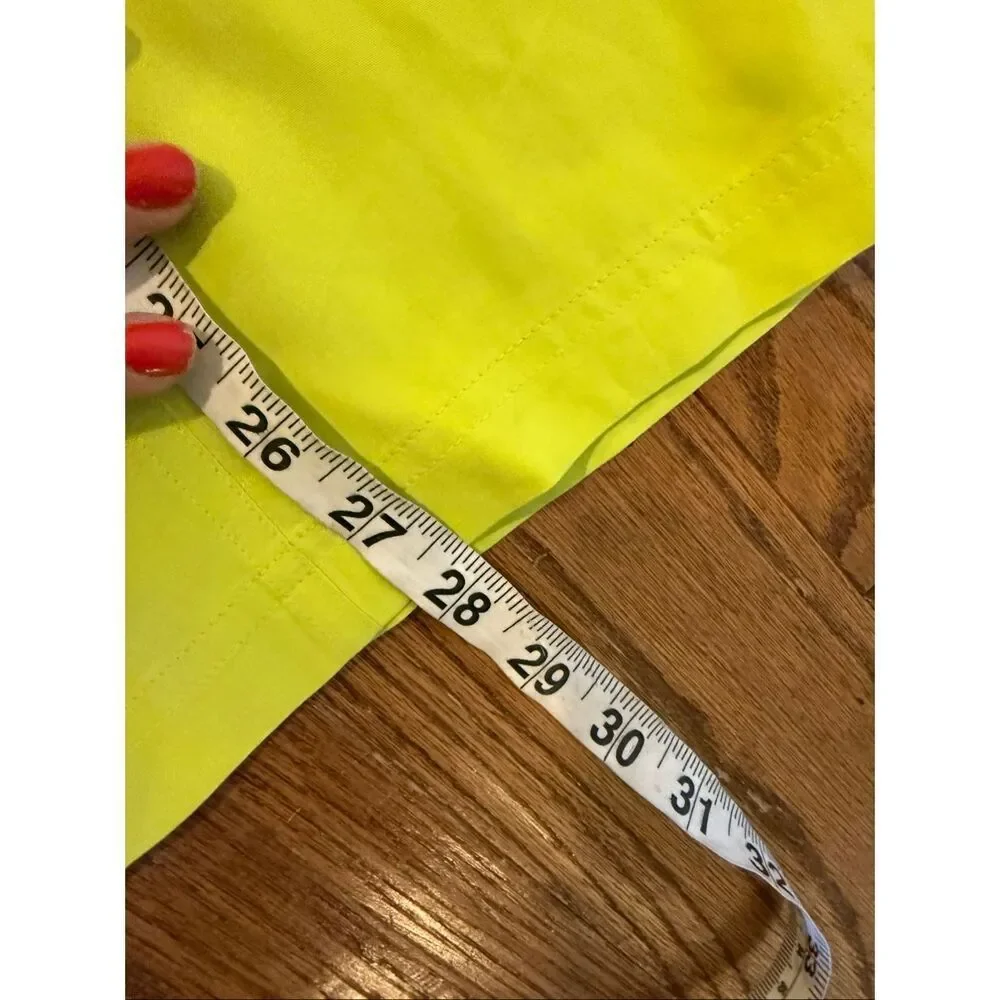 Tess Dress Vintage 100% silk neon yellow button down blouse 16 - Picture 8 of 10